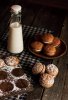 Brown macarones with vintage bottle of milk.jpg